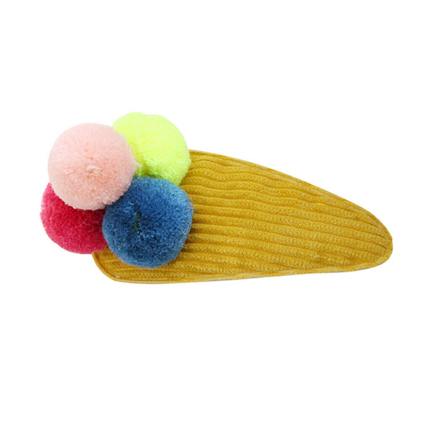 Cute Candy Color Hair Clip Korean Pompom Hair Pins Women Headwear (Style 7) A#S