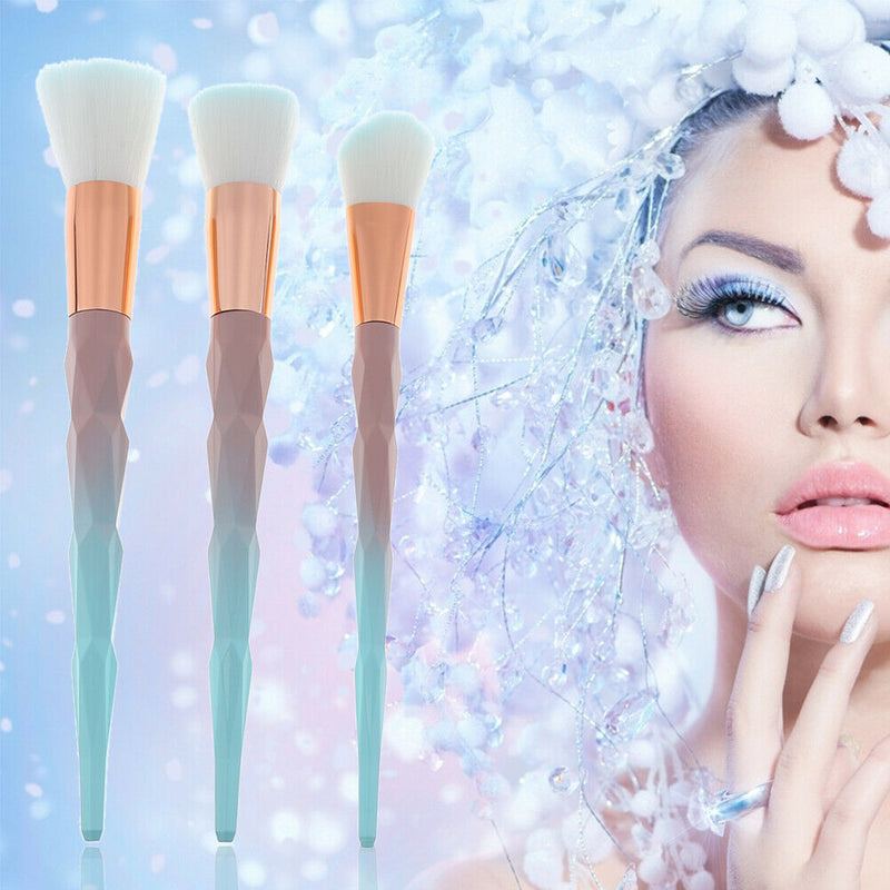 3pcs Diamond Pink Gradient Green Makeup Brush