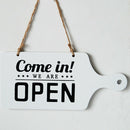 3pcs Open Closed Sign Welcome Wooden Hanging Plaque for Door Window Bar Cafe