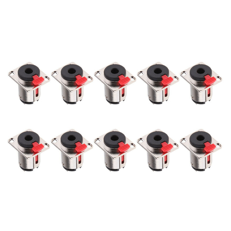 10pcs 1/4" TS TRS Stereo Female Panel Chassis Jack Micophone Metal Connector