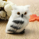 Owl White Black Furry Ornament Decor Adornment Simulation Gifts E3G6 C2P4
