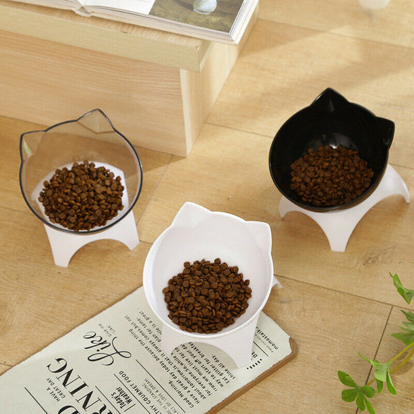 2Pieces Cat Elevated Food Water Bowls Raised Container w Elevated Stand
