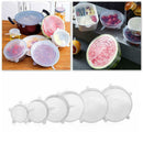 6Pcs Stretch Silicone Food Bowl Cover Storage Wraps Seals Reusable Lids