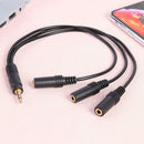 3.5mm 3-Pole Plug to 3 Way Stereo Audio Headphone Splitter Adapter Cable A