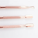 3Pcs Stainless Steel Nail Art Cuticle Pusher Spoon Remover Manicure Clean Tool
