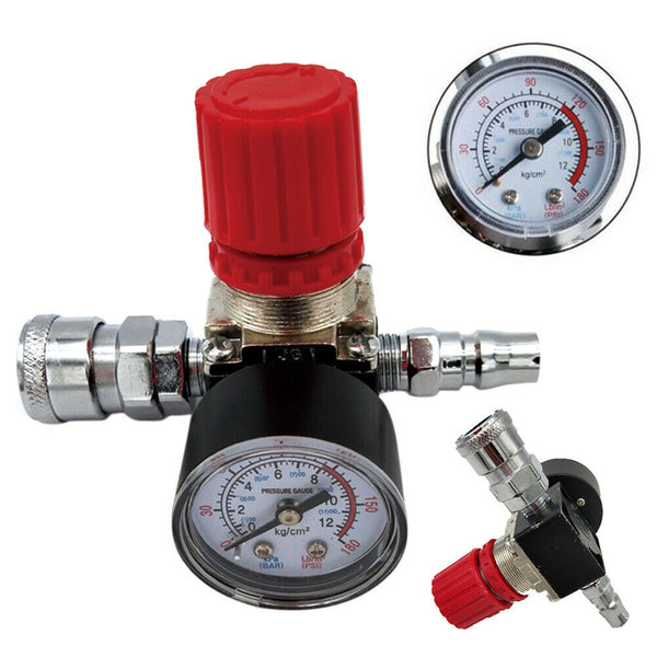180Psi Control Valves Pressure Regulator with 1/4inch Gauges for Air Compressor