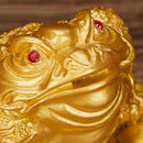 Lucky Three-Leg / Ching Bagua Coin Toad Frog Fortune Feng Shui 5cm Golden