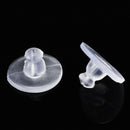 100PCS Clear Rubber Earring Backs Sleeves Holder Stopper Soft Silicone Rubber