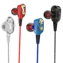 Wired earphone Super Bass Noise Isolation HIFI 3.5mm dual drive stereo In-E