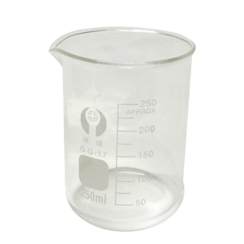 2x 250ml Borosilicate Glass Lab Chemistry Beaker Low Form Test Measuring New