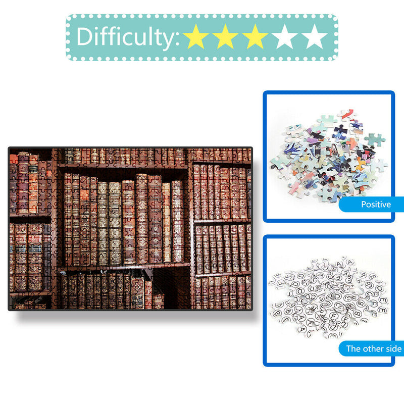 1000pcs DIY Jigsaw Paper Puzzle Study Bookshelf Kids Educational Toys Gift