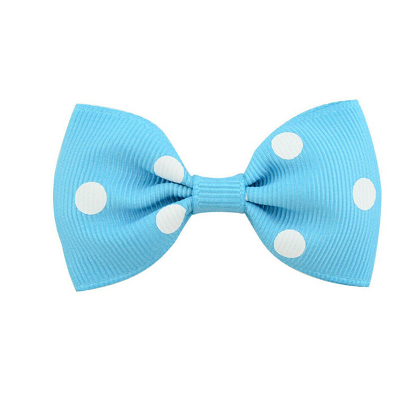 20Pcs Baby Girls Dot Hair Bows Band Boutique Alligator Clip Grosgrain Ribbon FT
