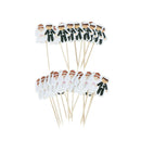 24pcs Wedding Cake Topper Bridegroom Bride Cupcake Toppers Wedding Decoration 3C