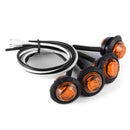 10Pc Amber Yellow Small Round Side Marker lights 3LED Button lamps lor PTC