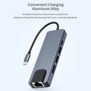 5 in 1 USB 3.1 Type-C HUB Aluminum Alloy 4K HDMI 2 USB3.0 PD RJ45 Adapter A