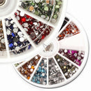 12 Colors Acrylic Diamond Rhinestone Pasted Finger Stickers Nail Art Accessories