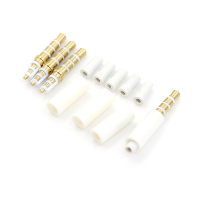 4pcs 3.5mm Stereo Headset Plug With Tail 4 pole Audio Jack Adapter Connector â„–[