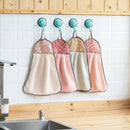 4pcs Bathroom Kitchen Hanging Hand Towel Dish Washing Towels Dishcloth