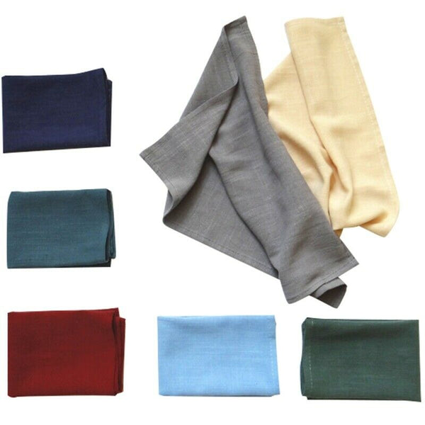 7Pcs Cotton Linen Cloth Table Napkin Polyester Handkerchief Cloth Tea Towel J4X1