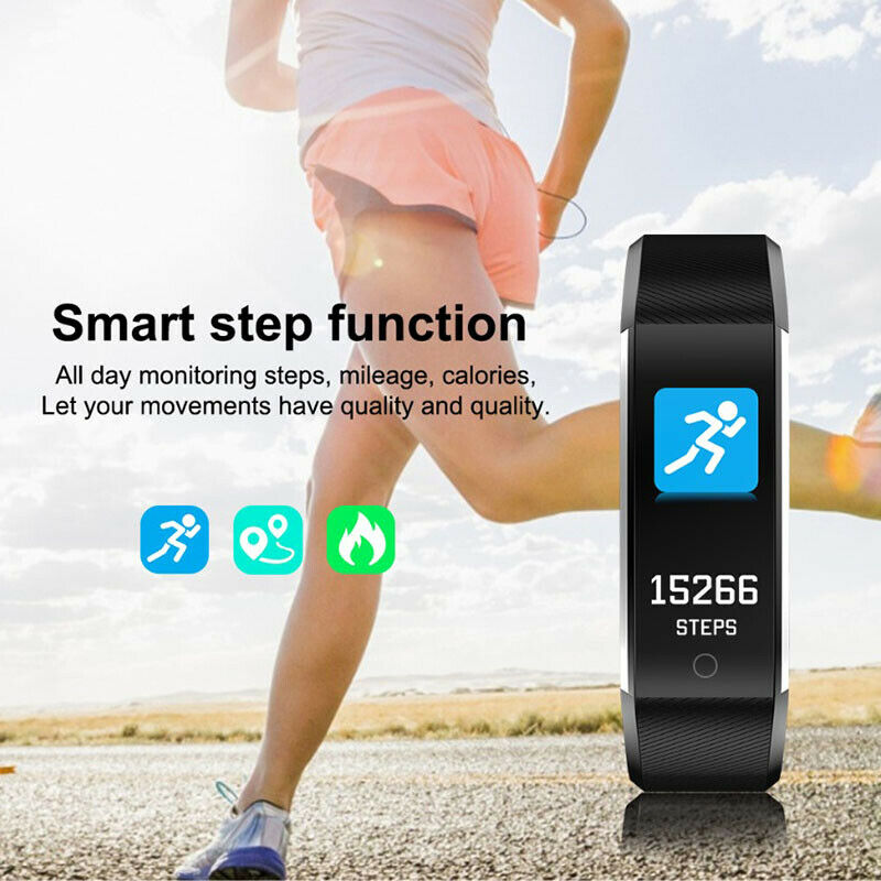 115Plus Blood Pressure Fitness Bluetooth Waterproof Heart Rate Monitor Watc Q8Q2