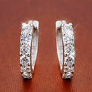 Silber Frauen Creolen Ohrring Ohrstecker Kristall Strass Schmuck_ Klappcreo N6U5
