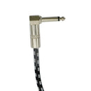 1 Feet Guitar Patch Cable with 1/4 inch Right Angle Plugs, Black and White  Q2M4