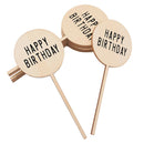 10pcs Happy Birthday Cake Topper Wooden Cupcake Topper Cake Decorations