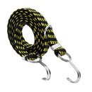 Stretch Elastic Bikes Luggage Hanging Rope Belts Strap with Hook Yellow 4m