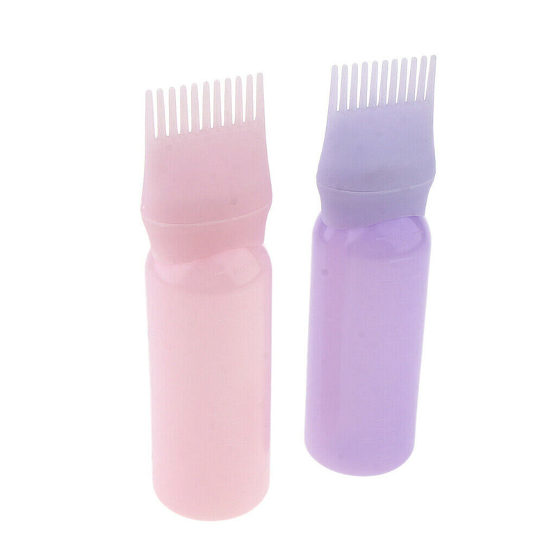 Set of 2, Premium Plastic Hair Dye Combs Coloring Bottles Salon Tint Color