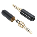 3x 3 Pole 3.5mm Male Repair Jack Plug Stereo Audio Headphone Soldering Connector