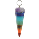 Rainbow Natural Stone Crystal Point Pendulum Dowsing Chakra Scrying Dowser