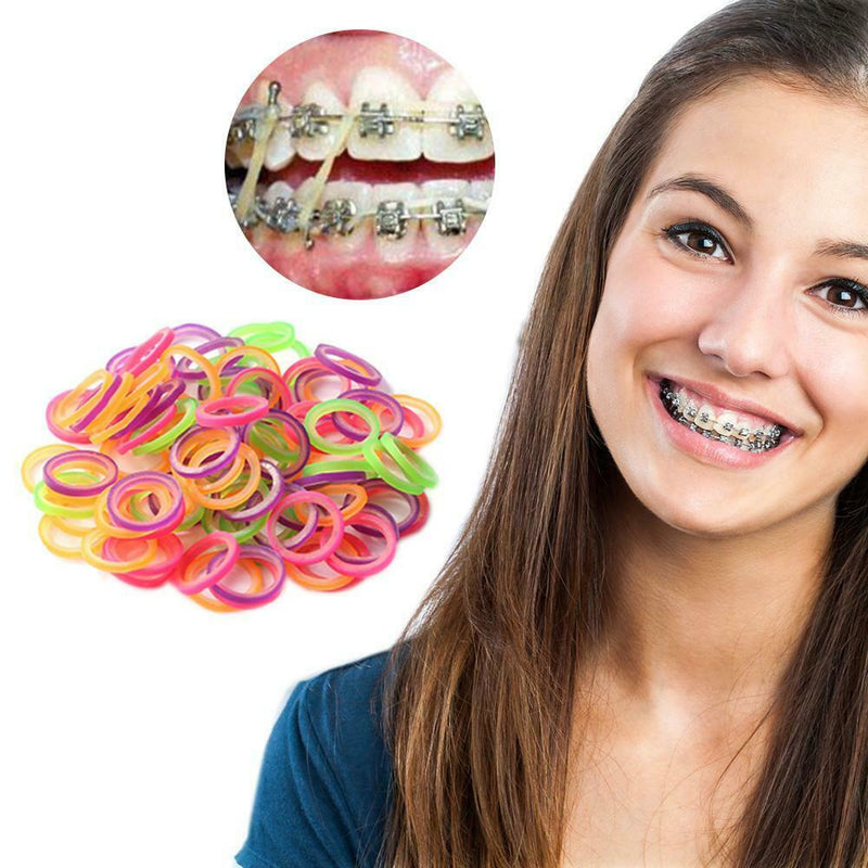 100pcs Orthodontic Rubber Bands Latex Braces Transparent Traction (1/4)