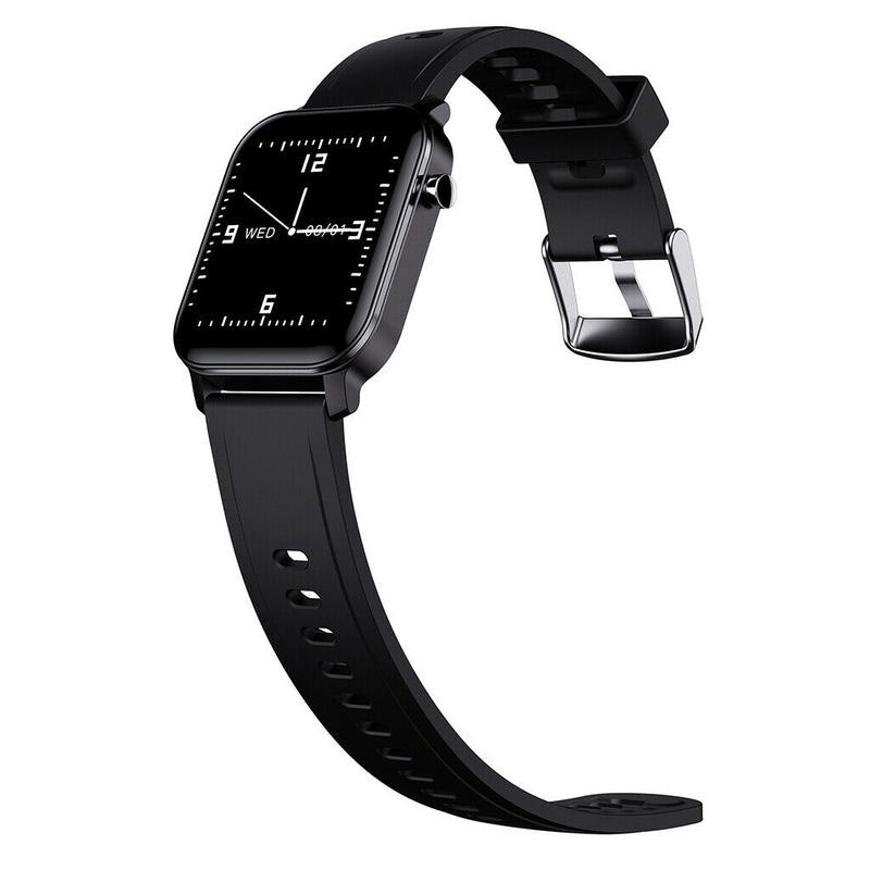 Fashion Smart watch IP68 Waterproof Full Touch Screen Wristwatch Black