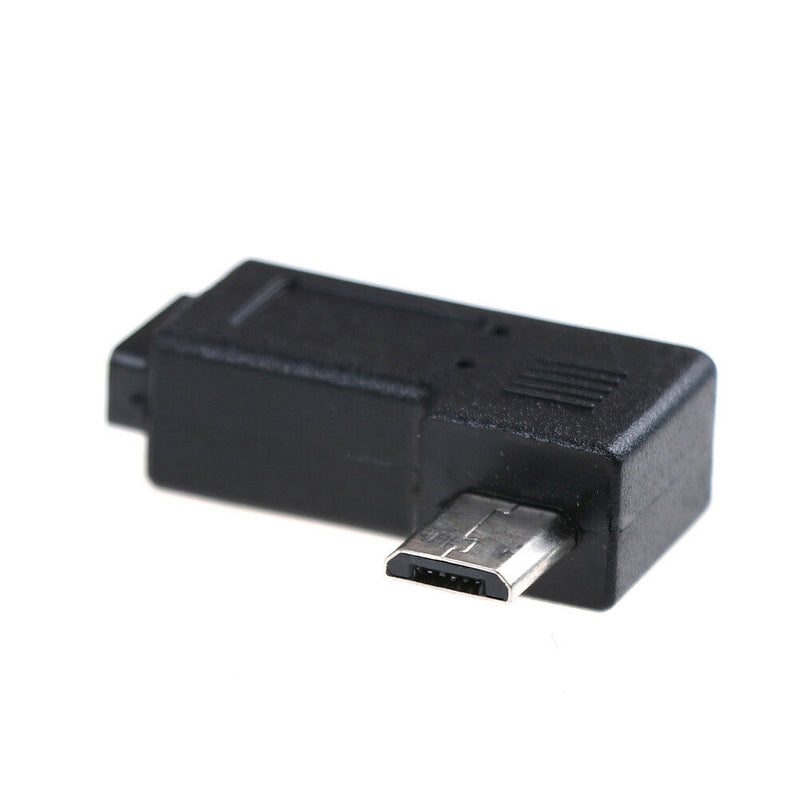 2X 90 Degree Micro Left &Right Angle USB Male to Female Plug Adapters Charger~Z