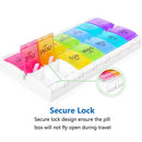 7 Day Weekly 14 Compartment Pill Box Medicine Tablet Storage Organizer Case