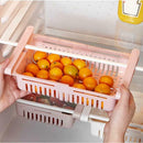 Adjustable Refrigerator Storage Rack Fridge Drawer Kitchen Organizer (Pink)