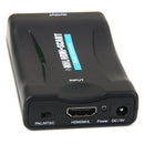 HDMI to SCART Composite Video Converter Stereo Audio Adapter + USB Cable Bl