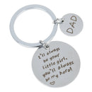 Fathers Day Keychain You Will Always Be My Hero Stainless Steel Gift