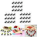 Lot of 36, Novelty Cake Pudding Fruit Forks Black ABS Flatware Reusable
