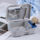 Denture false teeth storage box case with mirror and clean brush appliance 3C