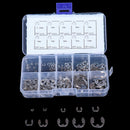 200pcs 304 stainless steel e-type circlip opening ring 1.5mm-10mm boxedMO