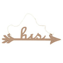His and Hers Arrow Chair Signs for Wedding Decoration, Home Decor Wood
