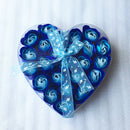 Lovely 24 Pcs Red Scented Bath Soap Rose Petal in Heart Box (Blue)