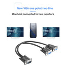 15 Pin VGA Male to 2 Female Y Splitter Cable Monitor Adapter for PC TV