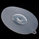 12cm 4.7" Diameter Clear White Silicone Cup Cover Knob Airtight Cap Lid B5Z2