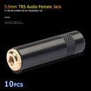 10pcs 3.5mm TRS Audio Female Jack Solder Connector 3 Pole Stereo Adapters A