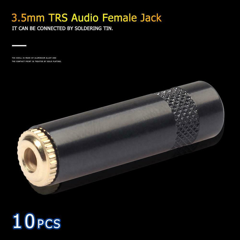 10pcs 3.5mm TRS Audio Female Jack Solder Connector 3 Pole Stereo Adapters A