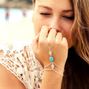 Boho Gypsy Festival Turquoise Upper Arm Chain Armband Bangle Bracelet