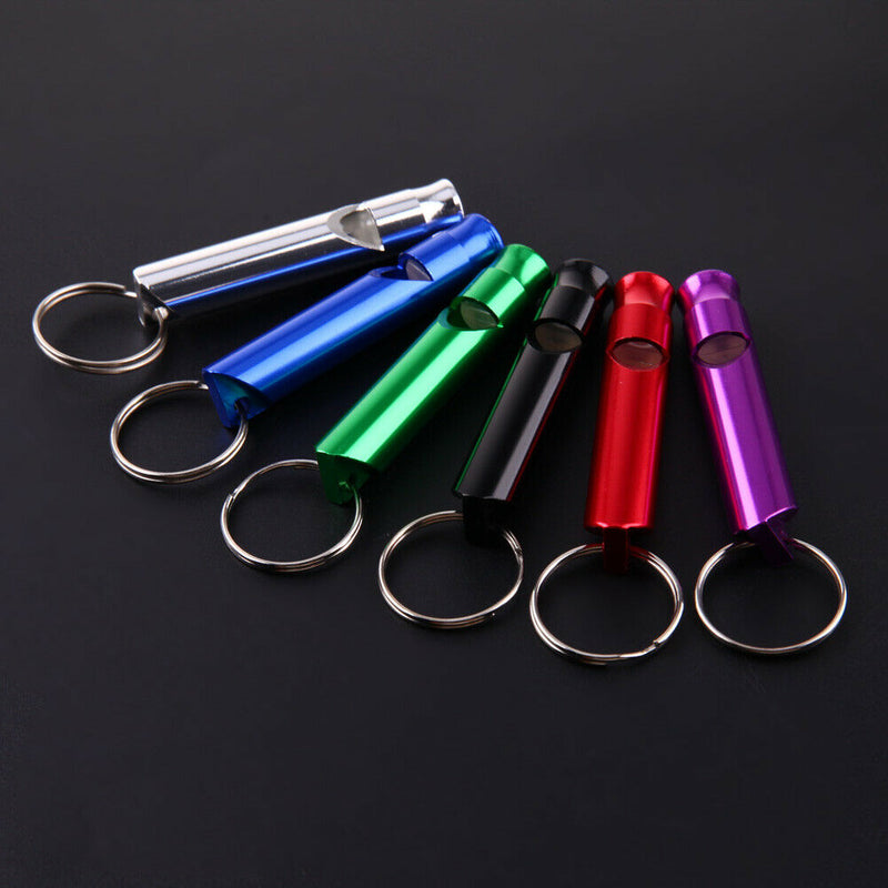 6pcs Aluminum  Pet Dog Training Whistle Flute Portable Keychain Whistle A