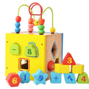 Activity Cube Toys Baby Montessori  Educational Wooden Bead Maze Shape Sorter